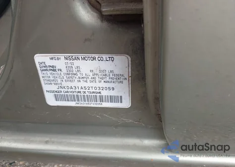 2002 Infiniti I35 Luxury from USA, damaged, VIN JNKDA31A52T032059